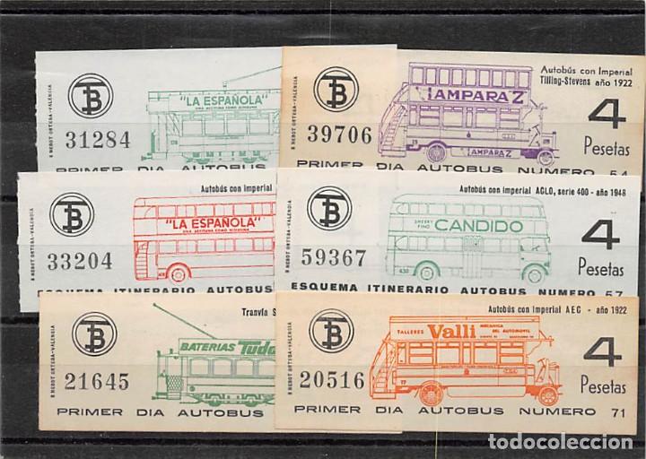 Sammeln von Fahrkarten: BILLETES DE AUTOBUSES DE BARCELONA. PRIMER D&Iacute;A .L&Iacute;NEAS 51,54, 57,58,59 Y 71. BONITOS
