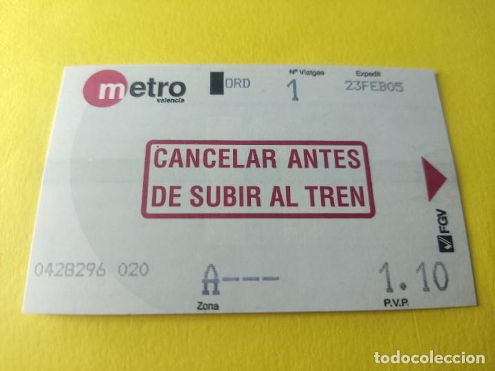 Sammeln von Fahrkarten: METRO VALENCIA FERROCARRIL GENERALITAT - CONMEMORATIVA Y VARIAS PREGUNTE FALTA siempre mejor precio