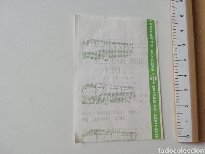 Sammeln von Fahrkarten: BILLETE ORDINARIO BUS 2001. CNO SAN ALBERTO/ALAMEDA PPAL. M&Aacute;LAGA