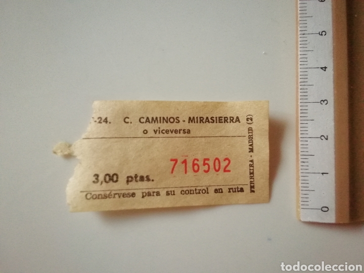 Sammeln von Fahrkarten: BILLETE TRANSPORTE PARTIDO. C CAMINOS / MIRASIERRA MADRID