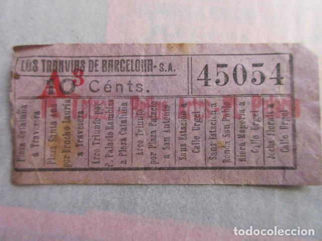 Colecionismos Bilhetes de Transporte: REF: LL-1234 - COLECCION - LEE INTERIOR - CAPICUA 45054 - LOS TRANVIAS DE BARCELONA