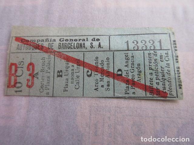 Colecionismos Bilhetes de Transporte: REF: LL-1234 - COLECCION LEE INTERIOR CAPICUA 13331 COMPA&Ntilde;IA GENERAL AUTOBUS CGA BARCELONA