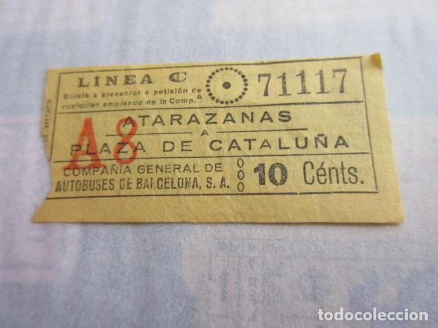 Colecionismos Bilhetes de Transporte: REF: LL-1234 - COLECCION LEE INTERIOR CAPICUA 71117 COMPA&Ntilde;IA GENERAL AUTOBUS CGA BARCELONA