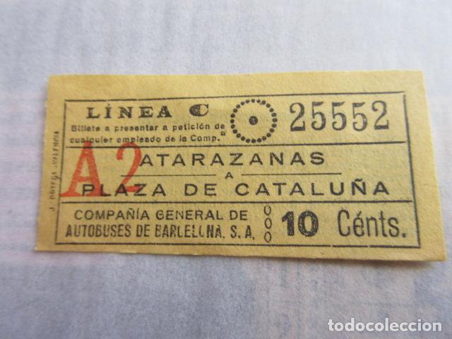 Collectables Transport Tickets: REF: LL-1234 - COLECCION LEE INTERIOR CAPICUA 25552 COMPA&Ntilde;IA GENERAL AUTOBUS CGA BARCELONA