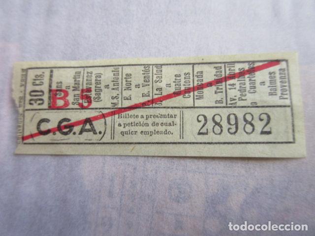 Colecionismos Bilhetes de Transporte: REF: LL-1234 - COLECCION LEE INTERIOR CAPICUA 28982 COMPA&Ntilde;IA GENERAL AUTOBUS CGA BARCELONA