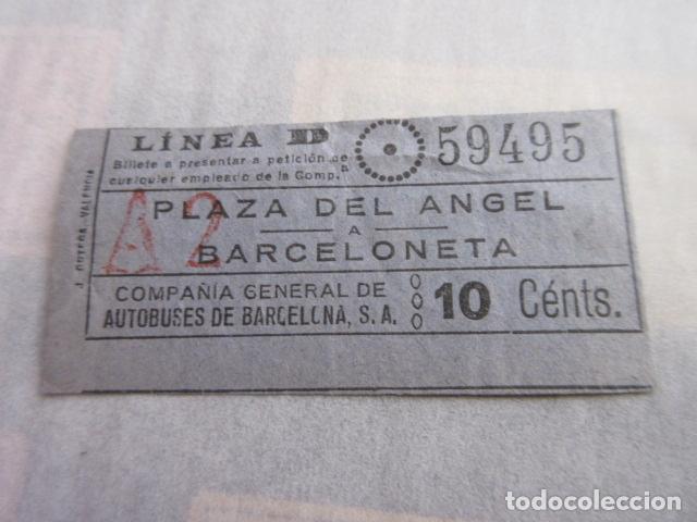 Colecionismos Bilhetes de Transporte: REF: LL-1234 - COLECCION LEE INTERIOR CAPICUA 59495 COMPA&Ntilde;IA GENERAL AUTOBUS CGA BARCELONA