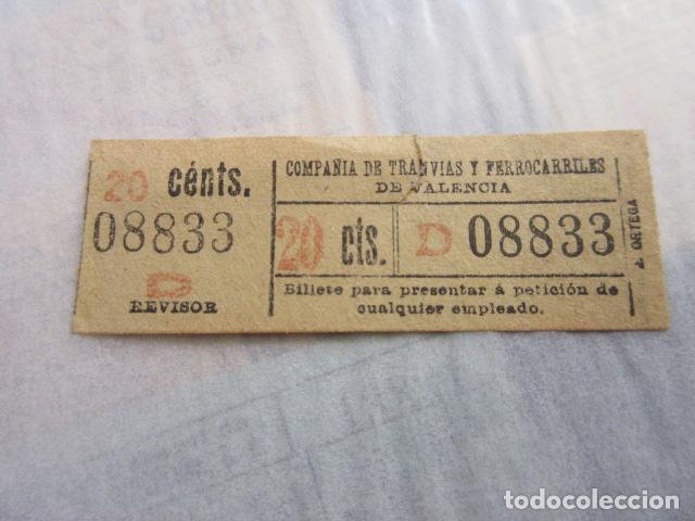 Colecionismos Bilhetes de Transporte: REF: LL-1234 - COLECCION LEE INTERIOR COMPA&Ntilde;IA DE TRANVIAS Y FERROCARILES DE VALENCIA