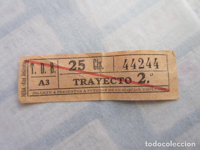 Sammeln von Fahrkarten: REF: LL-1234 - COLECCION LEE INTERIOR CAPICUA 44244 \\ NESA // T.D.B. \\TRANVIAS BARCELONA TRAY DIFE