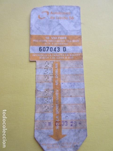 Coleccionismo Billetes de transporte: REF: LL-1234 - TARJETA RESISTIVA BONO BUS - LERIDA