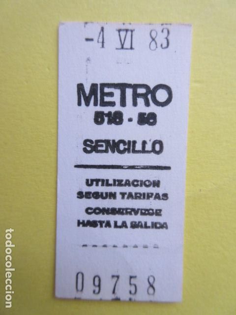 Coleccionismo Billetes de transporte: REF: LL-1234 - BILLETE METRO MADRID VER NUMERACION ESTACION EN FOTO TRASERA EN BLANCO