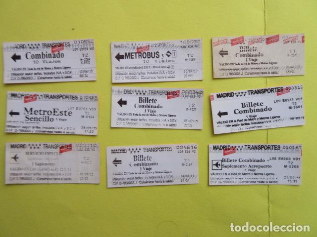 Coleccionismo Billetes de transporte: REF: LL-1234 - LOTE 9 BILLETES METRO MADRID DIFERENTES