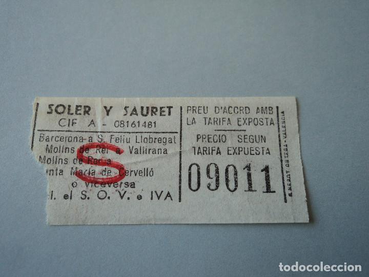 Coleccionismo Billetes de transporte: billete soler i sauret