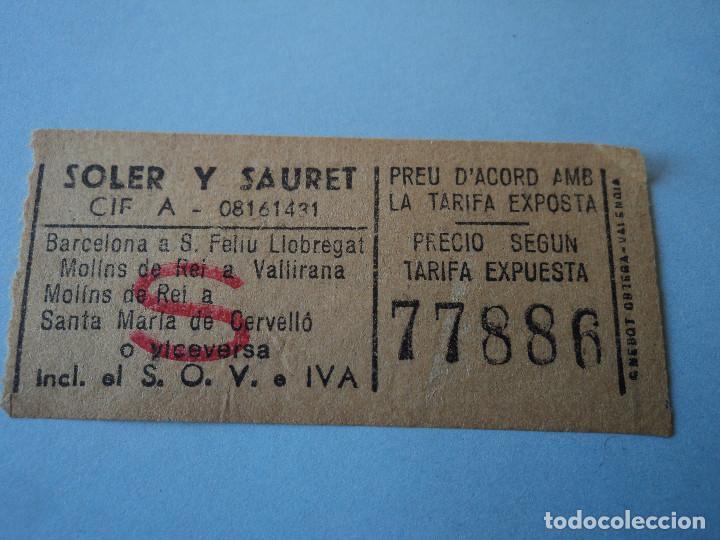 Coleccionismo Billetes de transporte: billete soler i sauret