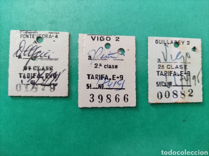 Coleccionismo Billetes de transporte: Lote 3 billetes. PONTEVEDRA. VIGO. GUILLAREY