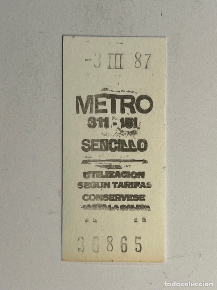 Coleccionismo Billetes de transporte: BILLETE - TICKET.. Metro Madrid. Publicidad Caja Postal (3 de Marzo de 1987)