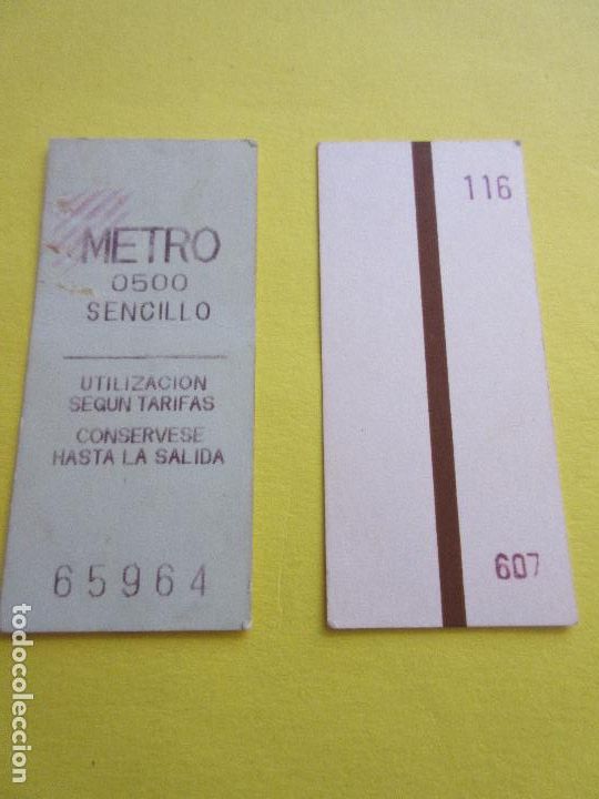 Coleccionismo Billetes de transporte: COLECCION METRO MADRID REFERENCIA: REFMM01 - VERDOSO/BLANCO 0500 - LEER INTERIOR