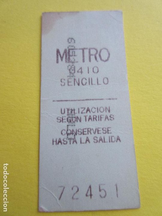 Coleccionismo Billetes de transporte: COLECCION METRO MADRID REFERENCIA: REFMM01 - VERDOSO/BLANCO 0410 NULO - LEER INTERIOR