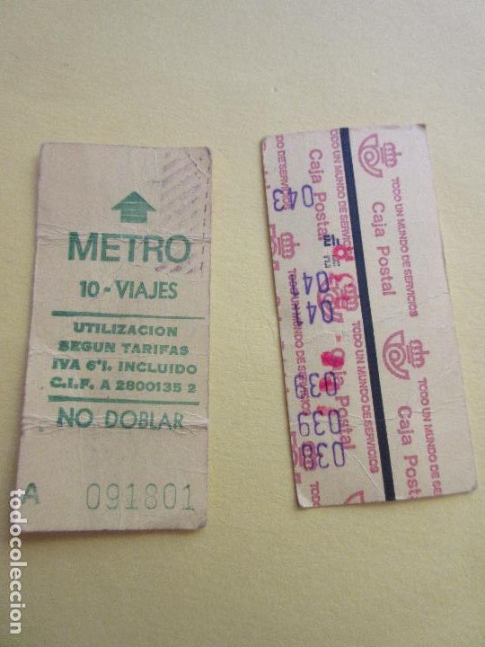 Coleccionismo Billetes de transporte: COLECCION METRO MADRID REFERENCIA: REFMM01 - AMARILLO 10 VIAJES A - LEER INTERIOR CAJA POSTAL