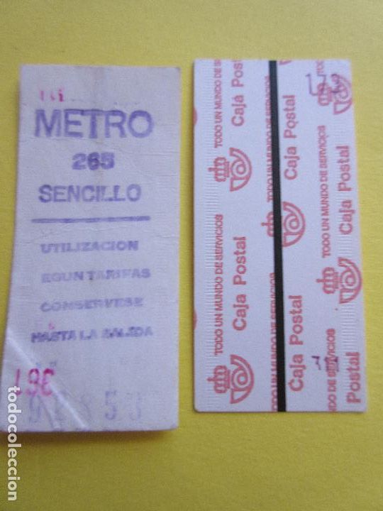 Coleccionismo Billetes de transporte: COLECCION METRO MADRID REFERENCIA: REFMM01 - BLANCO SENCILLO 265- LEER INTERIOR CAJA POSTAL