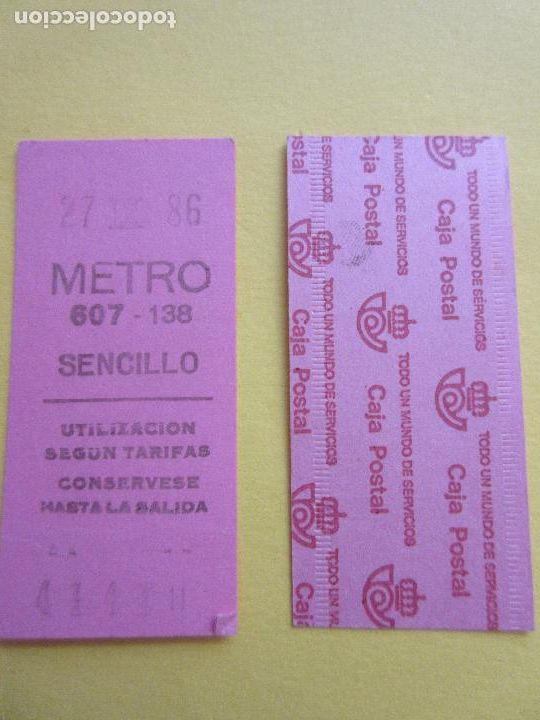 Collectables Transport Tickets: COLECCION METRO MADRID REFERENCIA: REFMM01 - ROSA SENCILLO 607 - 138 - LEER INTERIOR CAJA POSTAL