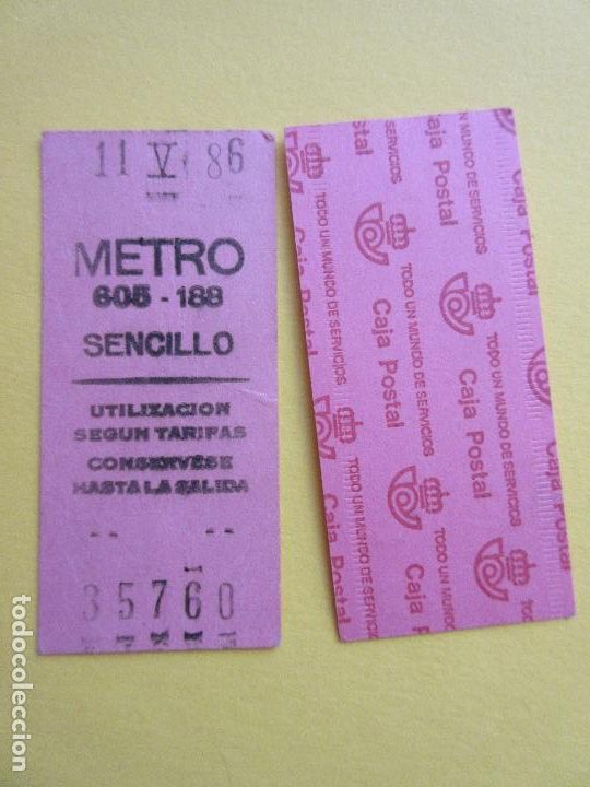 Collectables Transport Tickets: COLECCION METRO MADRID REFERENCIA: REFMM01 - ROSA SENCILLO 605 - 188 - LEER INTERIOR CAJA POSTAL