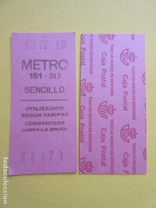 Collectables Transport Tickets: COLECCION METRO MADRID REFERENCIA: REFMM01 - ROSA SENCILLO 151 - 517 - LEER INTERIOR CAJA POSTAL