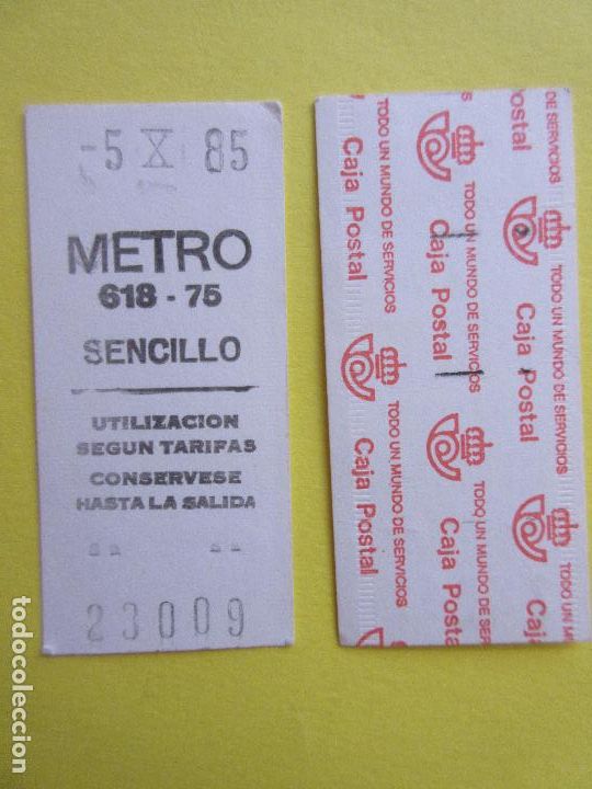 Collectables Transport Tickets: COLECCION METRO MADRID REFERENCIA: REFMM01 - BLANCO SENCILLO 618 - 75 - LEER INTERIOR CAJA POSTAL