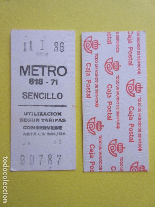 Collectables Transport Tickets: COLECCION METRO MADRID REFERENCIA: REFMM01 - BLANCO SENCILLO 618 - 71 - LEER INTERIOR CAJA POSTAL