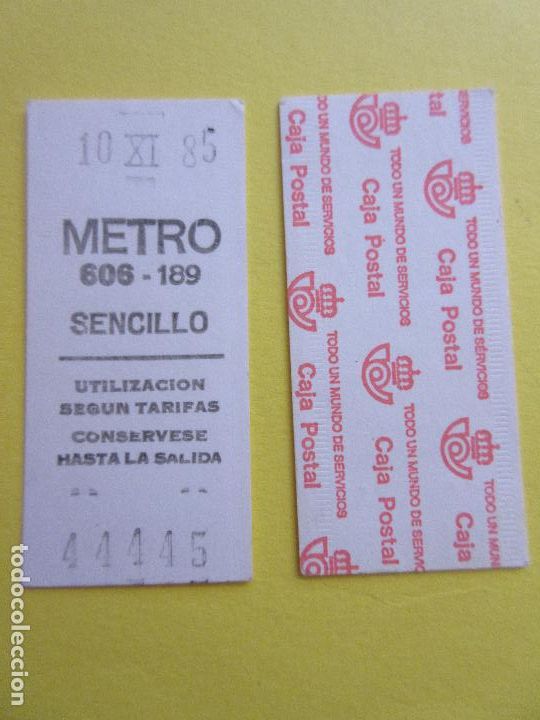 Coleccionismo Billetes de transporte: COLECCION METRO MADRID REFERENCIA: REFMM01 - BLANCO SENCILLO 606 - 189 - LEER INTERIOR CAJA POSTAL