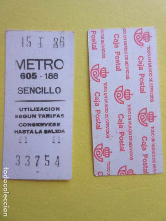 Collectables Transport Tickets: COLECCION METRO MADRID REFERENCIA: REFMM01 - BLANCO SENCILLO 605 - 188 - LEER INTERIOR CAJA POSTAL