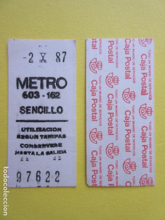 Collectables Transport Tickets: COLECCION METRO MADRID REFERENCIA: REFMM01 - BLANCO SENCILLO 603 - 162 - LEER INTERIOR CAJA POSTAL