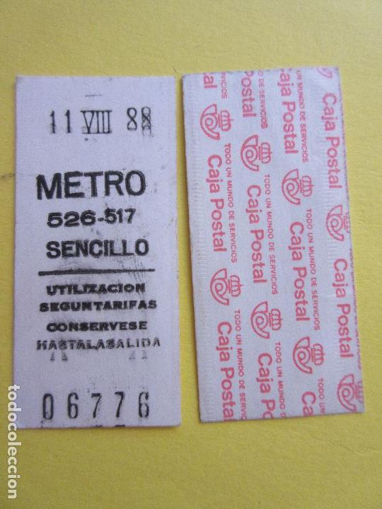 Collectables Transport Tickets: COLECCION METRO MADRID REFERENCIA: REFMM01 - BLANCO SENCILLO 526 - 517 - LEER INTERIOR CAJA POSTAL