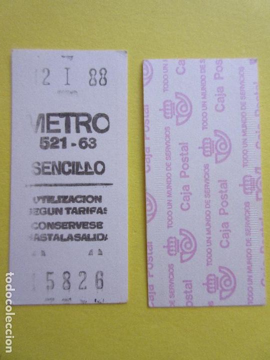 Collectables Transport Tickets: COLECCION METRO MADRID REFERENCIA: REFMM01 - BLANCO SENCILLO 521 - 63 - LEER INTERIOR CAJA POSTAL