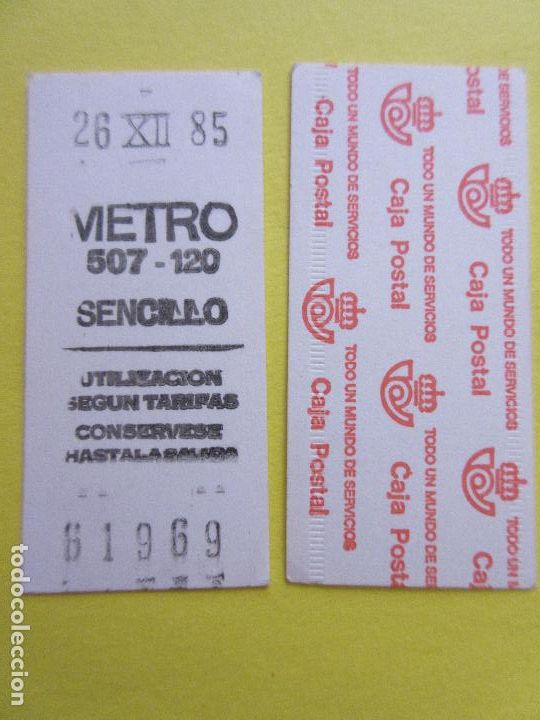 Collectables Transport Tickets: COLECCION METRO MADRID REFERENCIA: REFMM01 - BLANCO SENCILLO 507 - 120 - LEER INTERIOR CAJA POSTAL