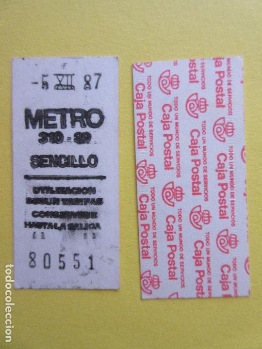 Collectables Transport Tickets: COLECCION METRO MADRID REFERENCIA: REFMM01 - BLANCO SENCILLO 310 - 89 - LEER INTERIOR CAJA POSTAL