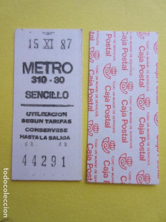 Collectables Transport Tickets: COLECCION METRO MADRID REFERENCIA: REFMM01 - BLANCO SENCILLO 310 - 30 - LEER INTERIOR CAJA POSTAL