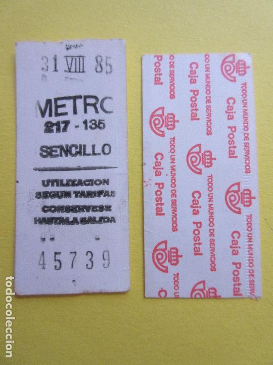 Collectables Transport Tickets: COLECCION METRO MADRID REFERENCIA: REFMM01 - BLANCO SENCILLO 217 - 135 - LEER INTERIOR CAJA POSTAL