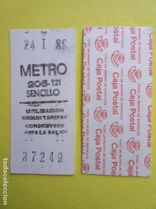 Collectables Transport Tickets: COLECCION METRO MADRID REFERENCIA: REFMM01 - BLANCO SENCILLO 206 - 121 - LEER INTERIOR CAJA POSTAL