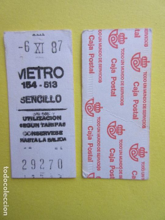Collectables Transport Tickets: COLECCION METRO MADRID REFERENCIA: REFMM01 - BLANCO SENCILLO 154 - 513 - LEER INTERIOR CAJA POSTAL