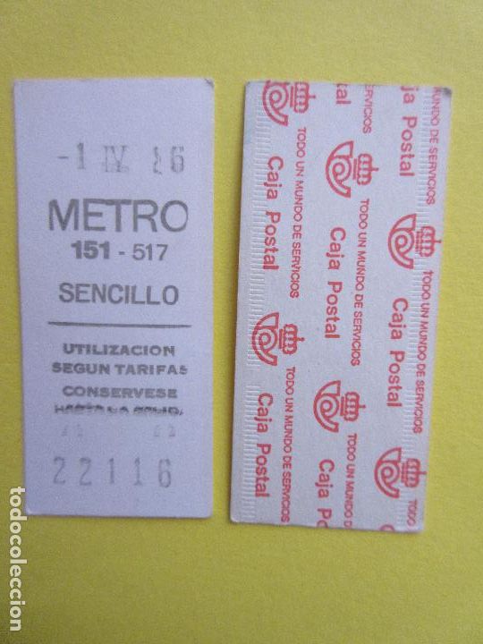 Collectables Transport Tickets: COLECCION METRO MADRID REFERENCIA: REFMM01 - BLANCO SENCILLO 151 - 517 - LEER INTERIOR CAJA POSTAL