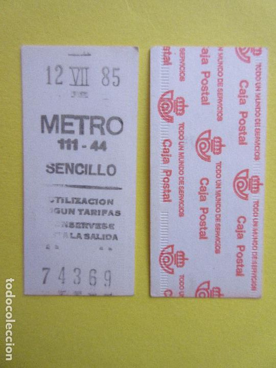 Coleccionismo Billetes de transporte: COLECCION METRO MADRID REFERENCIA: REFMM01 - BLANCO SENCILLO 111 - 44 - LEER INTERIOR CAJA POSTAL