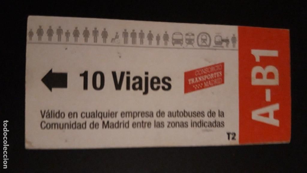 Coleccionismo Billetes de transporte: 1 BOILLETE DE ** AUTOBUSES . A -B1 10 VIAJES ** USADO