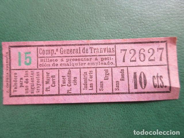 Coleccionismo Billetes de transporte: COMPA&Ntilde;IA GENERAL TRANVIAS DE BARCELONA CAPICUA 72627 VER TRAYECTOS EN FOTO