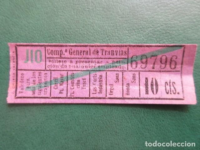 Collectables Transport Tickets: COMPA&Ntilde;IA GENERAL TRANVIAS DE BARCELONA CAPICUA 69796 VER TRAYECTOS EN FOTO
