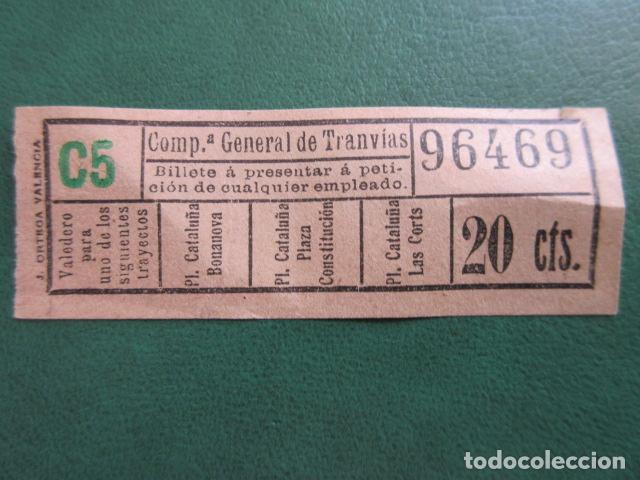 Coleccionismo Billetes de transporte: COMPA&Ntilde;IA GENERAL TRANVIAS DE BARCELONA CAPICUA 96469 VER TRAYECTOS EN FOTO