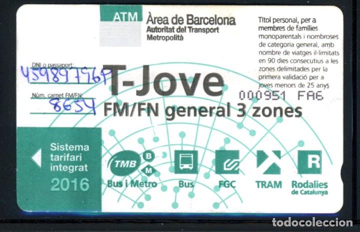 Coleccionismo Billetes de transporte: F31/05 - T-JOVE GENERAL 3 ZONAS / 2016 /C-4