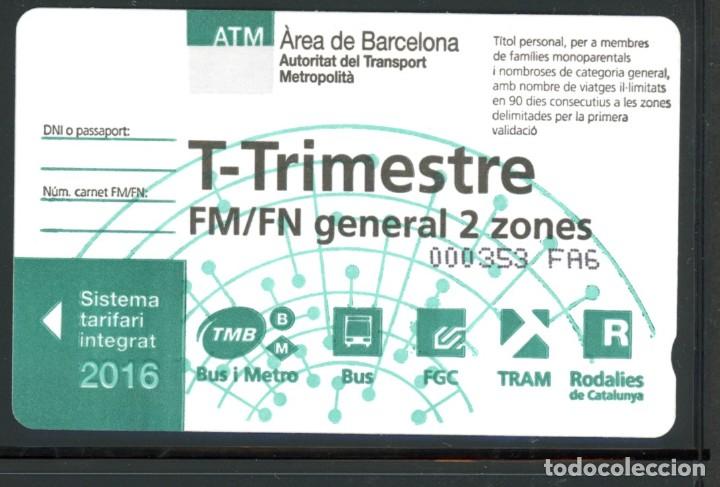 Colecionismos Bilhetes de Transporte: F31/05 - T-TRIMESTRE FM/FN GENERAL 2 ZONAS / 2016 /C-4