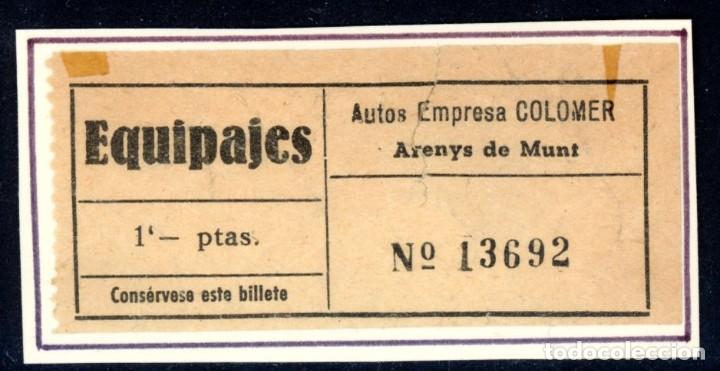 Sammeln von Fahrkarten: BILLETE DE EMPR. COLOMER - ARENYS DE MUNT// LG6-13