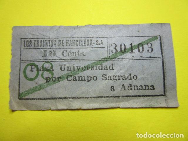 Coleccionismo Billetes de transporte: REF: VV-1234 - LOS TRANVIAS DE BARCELONA - VER FOTO TRAYECTOS TODOS DIFERENTES - CAPICUA 30103