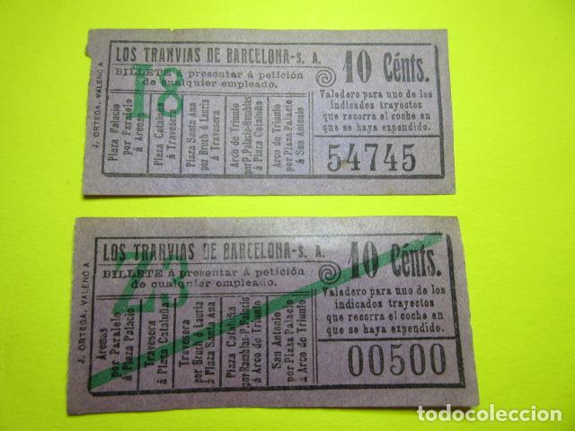 Coleccionismo Billetes de transporte: REF: VV-1234 - LOS TRANVIAS DE BARCELONA - VER FOTO TRAYECTOS TODOS DIFERENTES - CAPICUA 00500 54745